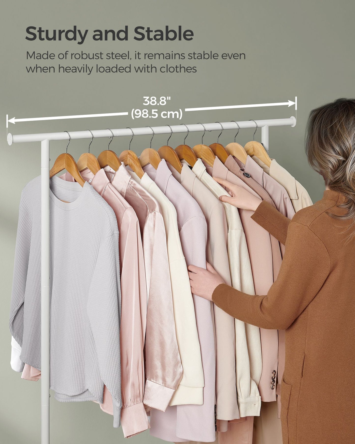 Double-Rod Clothes Rack with Wheels
