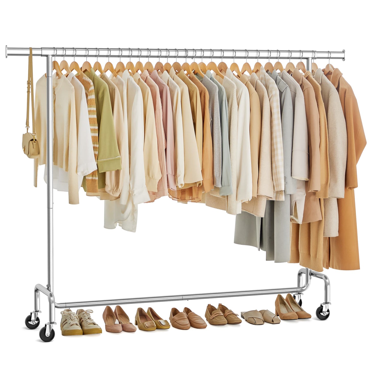 Heavy-Duty Garment Rack with Extendable Hanging Rod