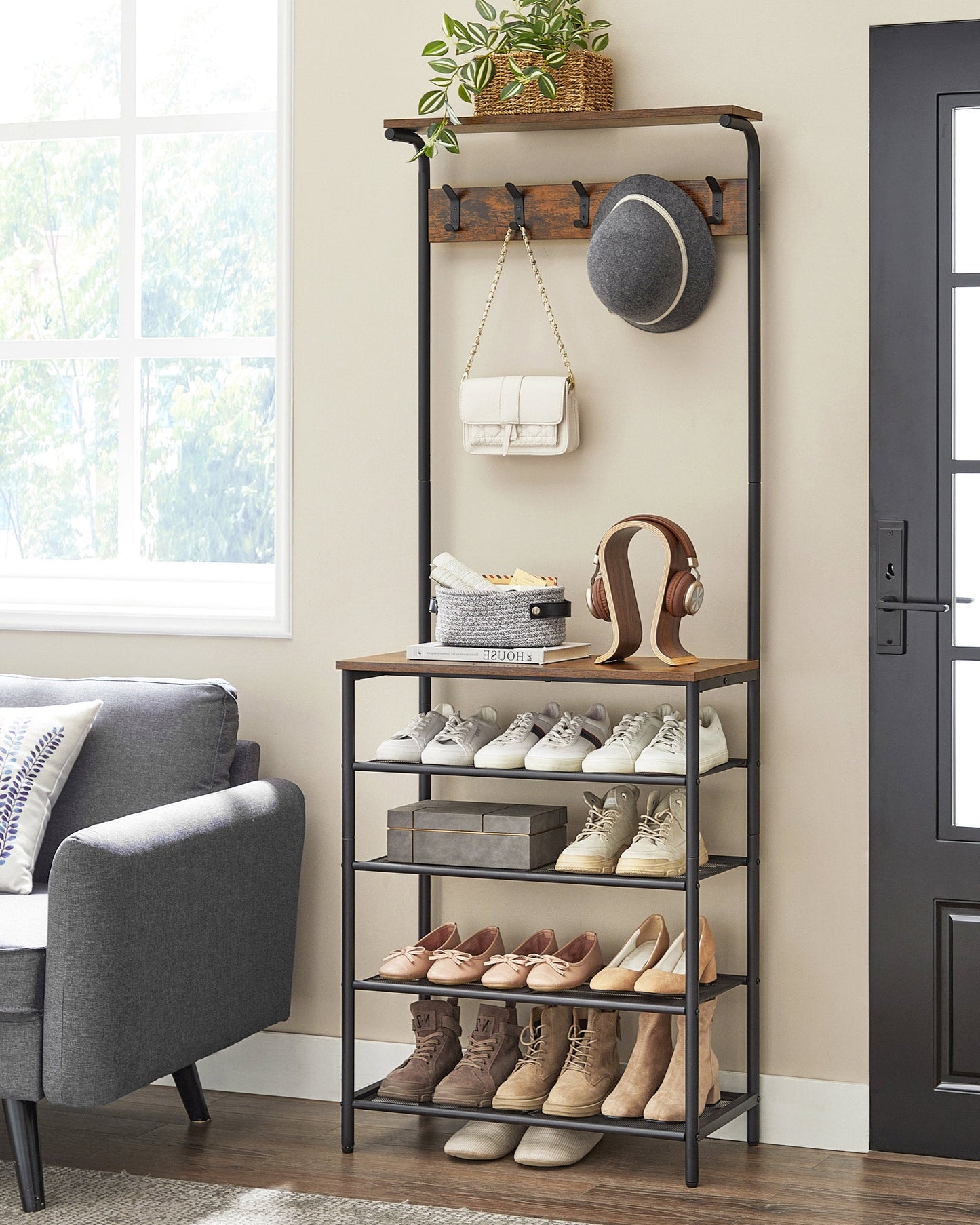 Hall Tree with Shoe Bench