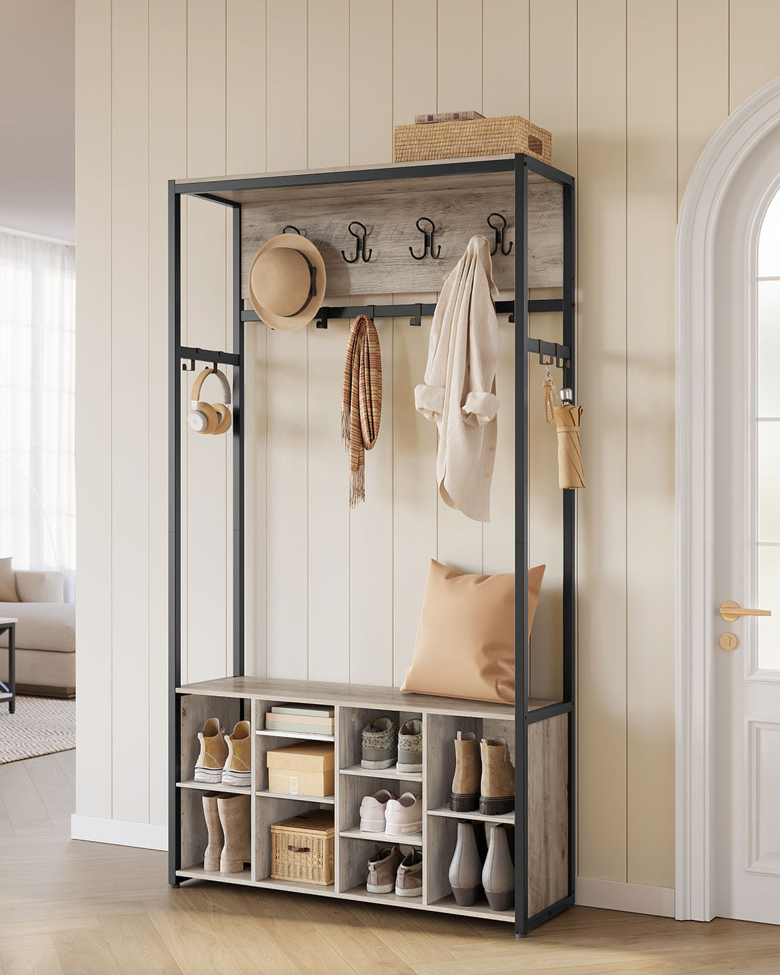Hall Tree with Bench and Shoe Storage