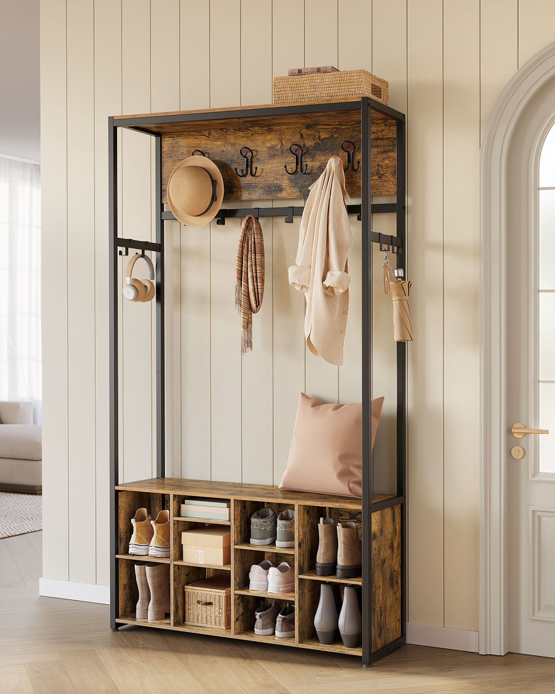 Hall Tree with Bench and Shoe Storage