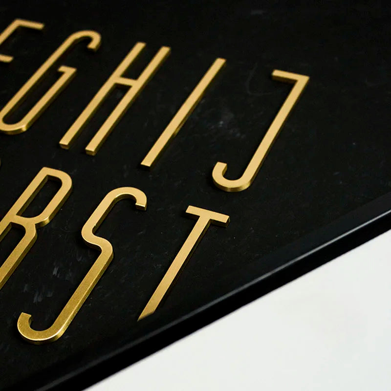 Brass Letters & Numbers – DIY Door Plate Decoration for House, Shop, or Family Name