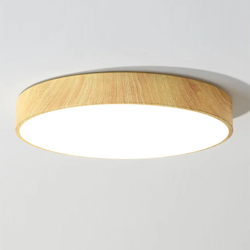 Ultra-Thin Wood Grain LED Ceiling Light - Modern Lighting Fixture