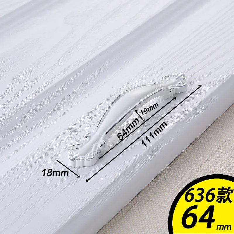 European Ivory White Cabinet Handle – Elegant Zinc Alloy Drawer Pulls for Dressers, Closets, and Cupboards (96mm)