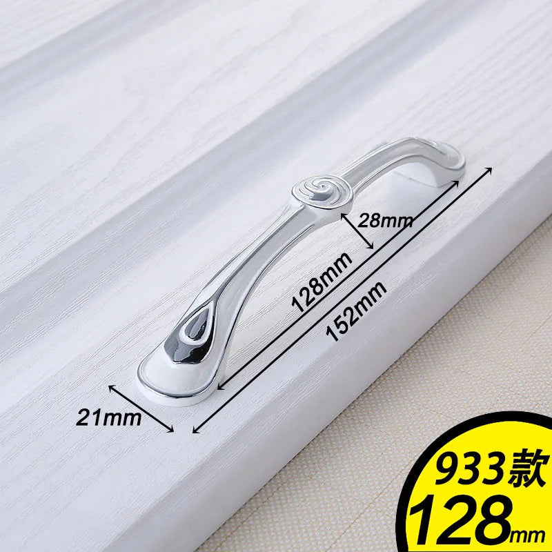 European Ivory White Cabinet Handle – Elegant Zinc Alloy Drawer Pulls for Dressers, Closets, and Cupboards (96mm)