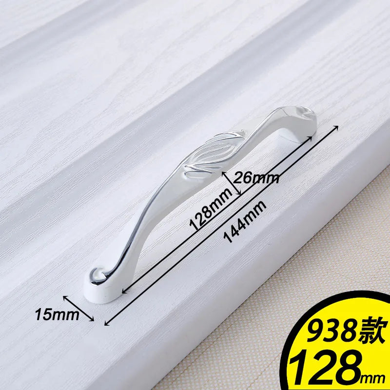 European Ivory White Cabinet Handle – Elegant Zinc Alloy Drawer Pulls for Dressers, Closets, and Cupboards (96mm)