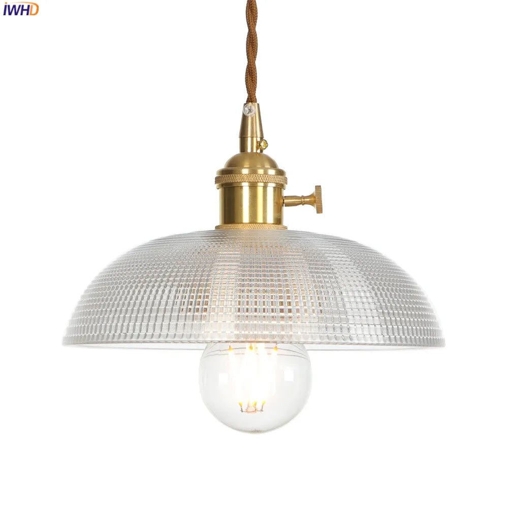 Nordic Glass Pendant Light - Elegant Copper Fixture for Dining and Living Spaces