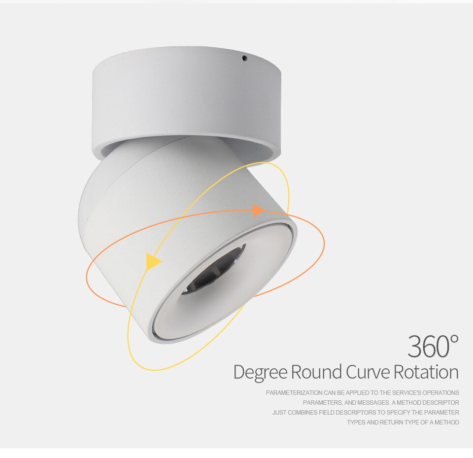 Lily's LED Ceiling Light Surface Mounted with 360° Round Curve Rotation