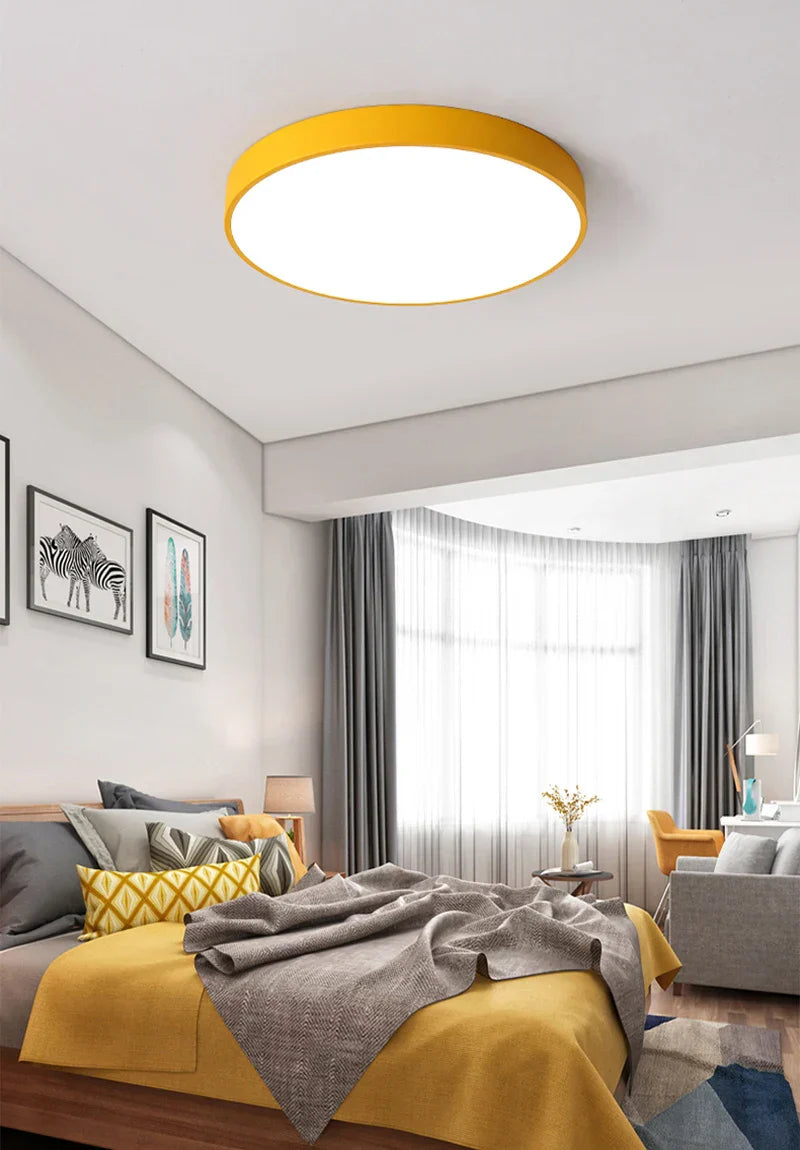 Multicolor Ultra-Thin LED Round Ceiling Light with Remote Control
