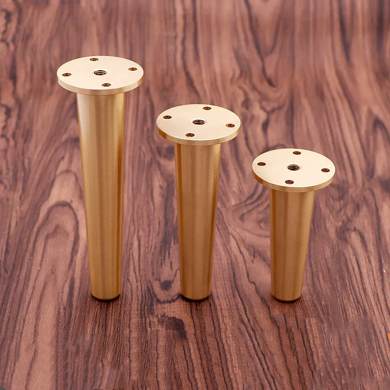 Solid Brass Furniture Leg – Adjustable Gold Cabinet Holder for Sofas, TV Stands, and Cupboards