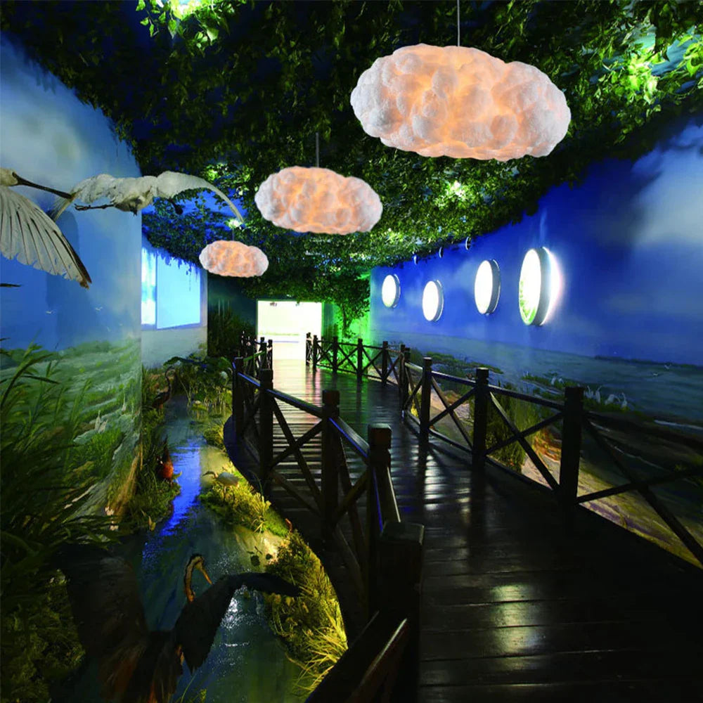 Nordic Clouds Pendant Lights - Ideal for Hotel Lobby and Restaurant Decor - Unique Silk Lamp Dark Clouds Hanglamp for Personality Decorative Lighting