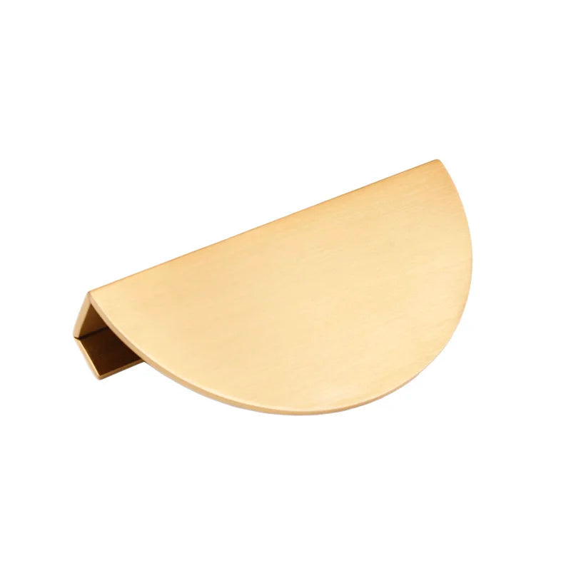 Half-Round Solid Brass Cabinet Pull – European Drawer and Wardrobe Pull for Furniture