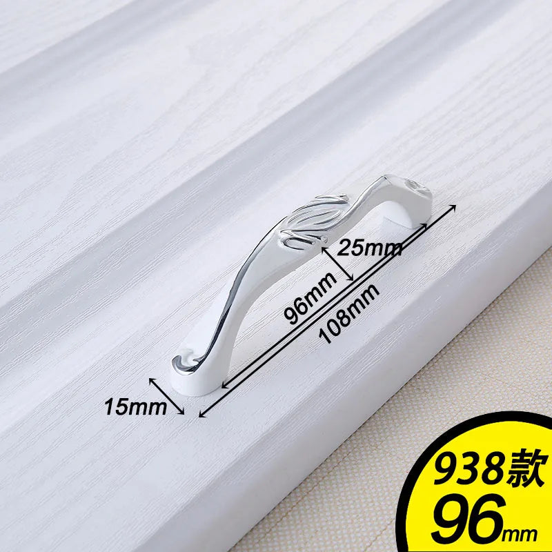 European Ivory White Cabinet Handle – Elegant Zinc Alloy Drawer Pulls for Dressers, Closets, and Cupboards (96mm)