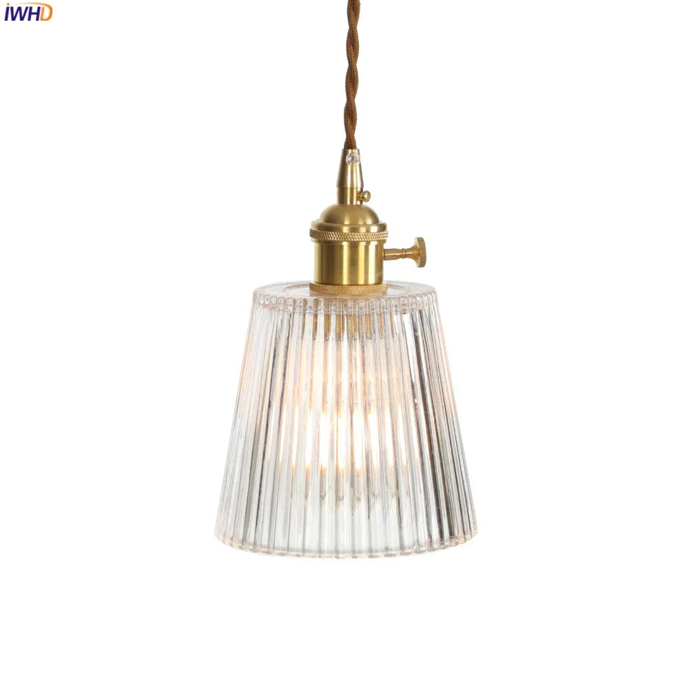 Nordic Glass Pendant Light - Elegant Copper Fixture for Dining and Living Spaces