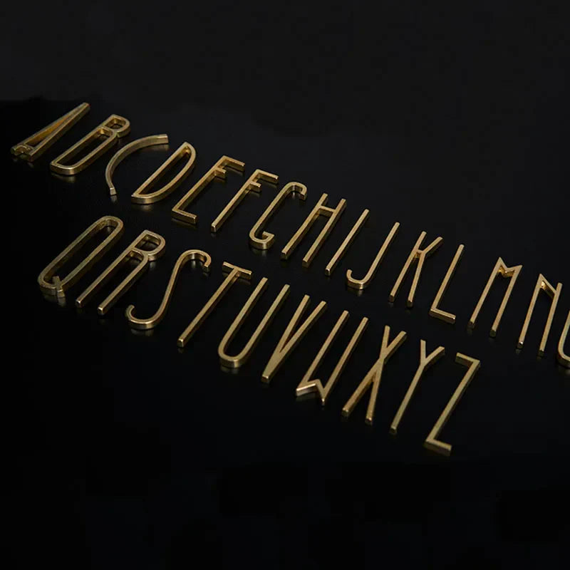 5mm Brass Letters – DIY Wall Decorative Name Signs for Business, Shops, and Doors