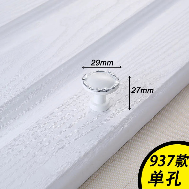 European Ivory White Cabinet Handle – Elegant Zinc Alloy Drawer Pulls for Dressers, Closets, and Cupboards (96mm)