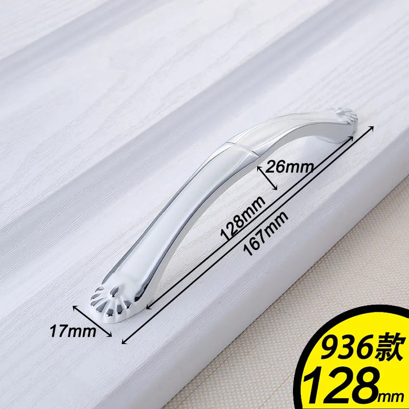 European Ivory White Cabinet Handle – Elegant Zinc Alloy Drawer Pulls for Dressers, Closets, and Cupboards (96mm)