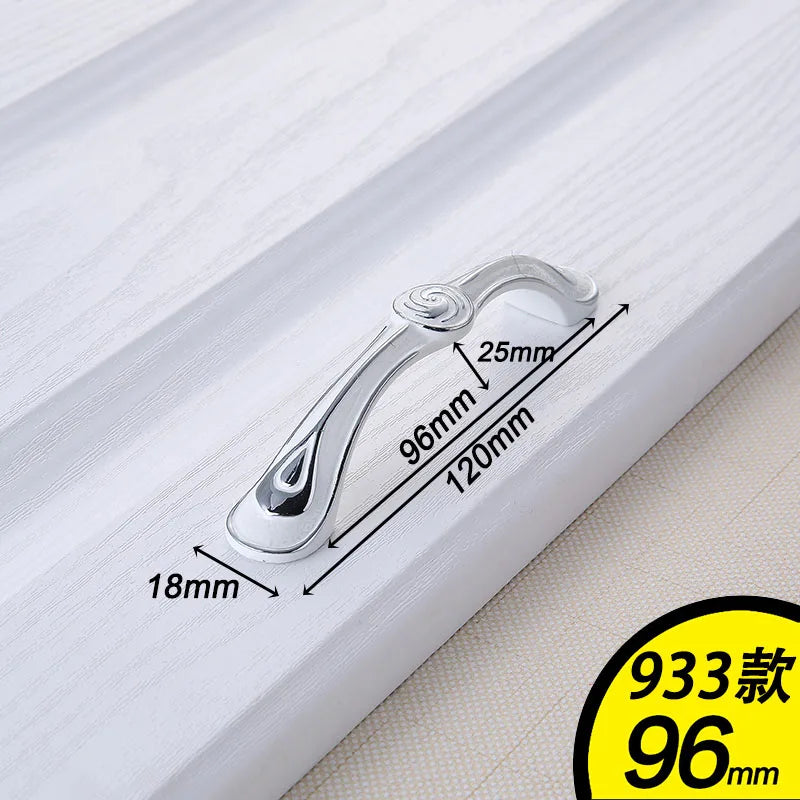 European Ivory White Cabinet Handle – Elegant Zinc Alloy Drawer Pulls for Dressers, Closets, and Cupboards (96mm)