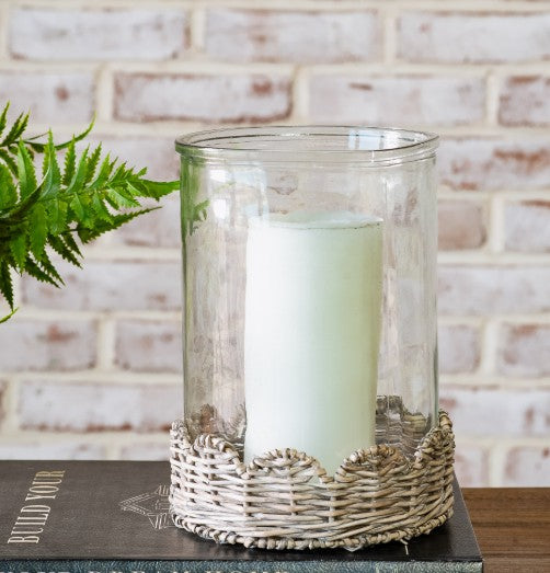 Willow Base Glass Candle Holder, 2 Size Options