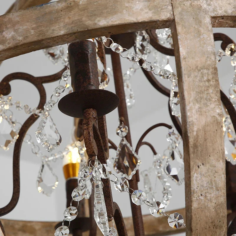 Astra - Retro Solid Wood LED Hanging Chandelier