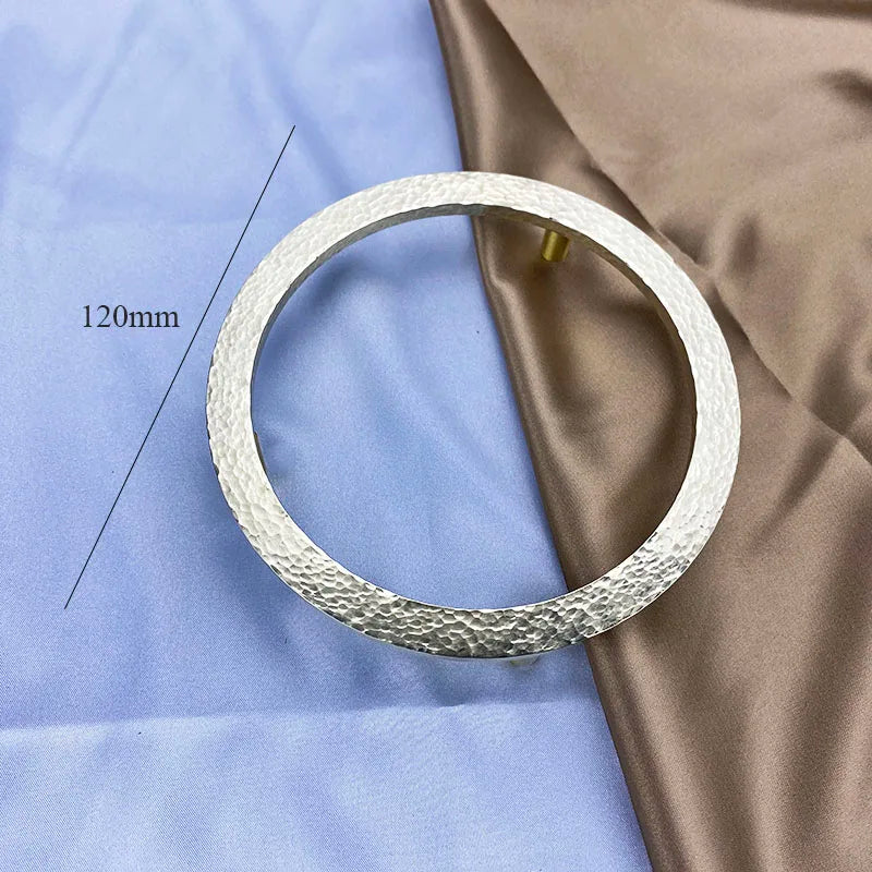Round Hammered Brass Wardrobe Handles – Modern Knobs for Drawers, Dressers, and Cabinets (Circle & Semi-Circle)