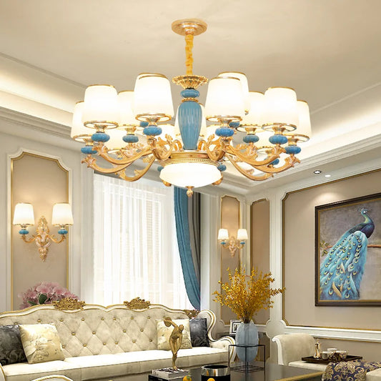 Modern Nordic Ceramic Crystal Chandelier - A Minimalist Lighting Fixture for Living Rooms, Dining Areas, Bedrooms, and Homes
