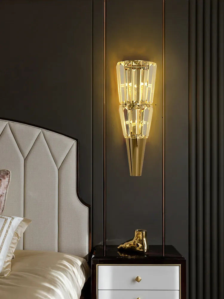 Logan - Nordic Crystal LED Wall Lamp - Elegant Lighting for Parlor, Bedroom, and Bathroom