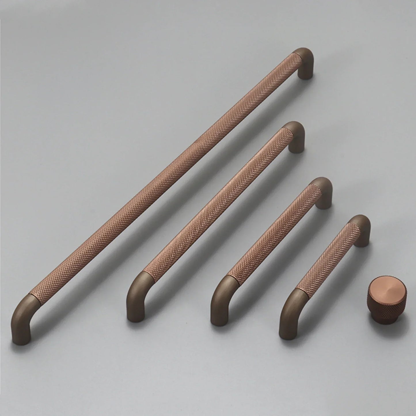 Knurled Brown Aluminum Alloy Handle – Textured European Cabinet and Wardrobe Pulls (320mm)