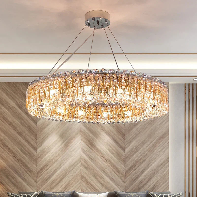 New Light Luxury K9 Crystal Chandelier - Chrome Elegance for Living, Dining, and Bedrooms