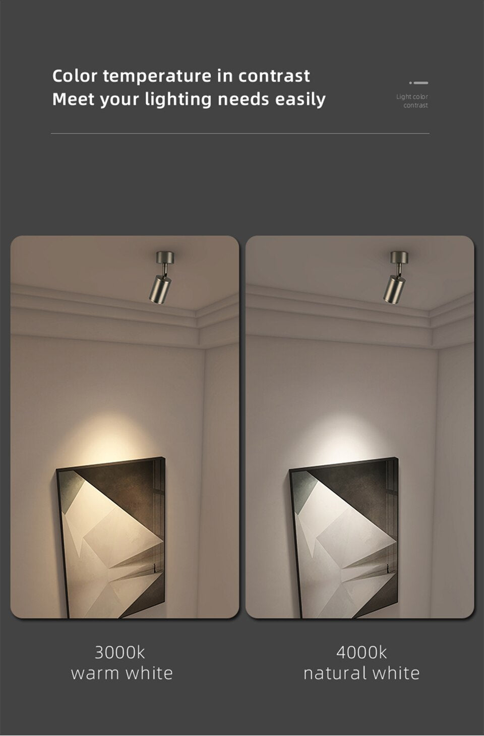 Ella's LED Ceiling Spotlight in Nickel - 7W CRI97 with Flicker-Free Design and Rotational Accent