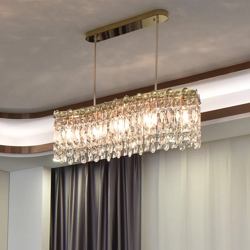 Elegant LED E14 Postmodern Gold Chandelier - A Ring Tassel Crystal Fixture for Dining Rooms, Adding Luminescent Luxury