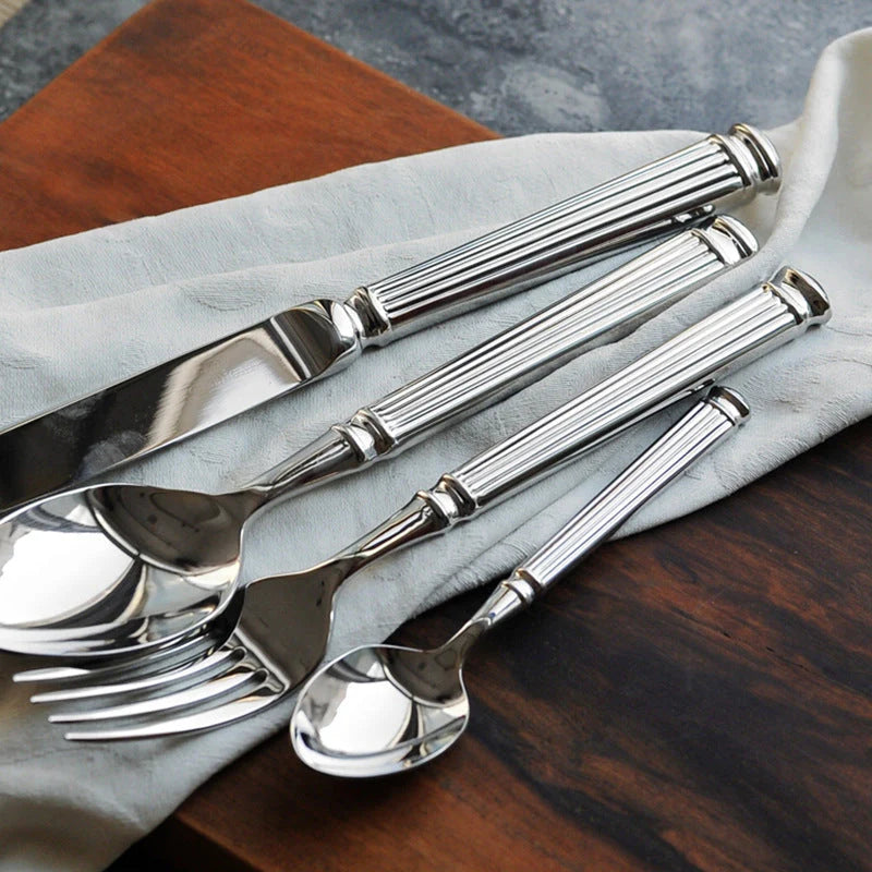 Handcrafted Timeless Roman Column Flatware