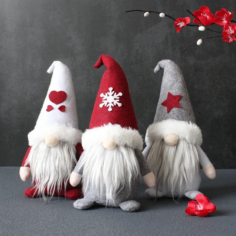 Handmade Ceramic Faceless Santa Gnome Figures