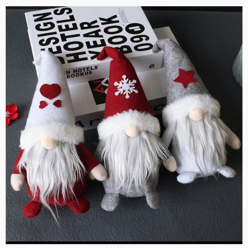 Handmade Ceramic Faceless Santa Gnome Figures