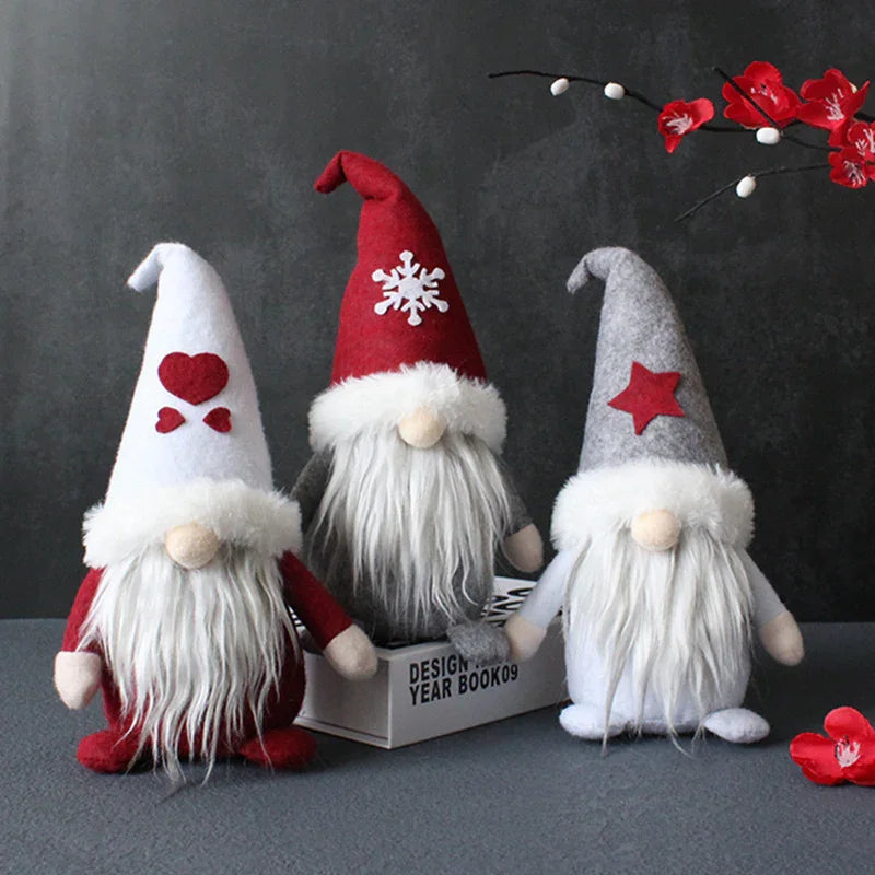 Handmade Ceramic Faceless Santa Gnome Figures