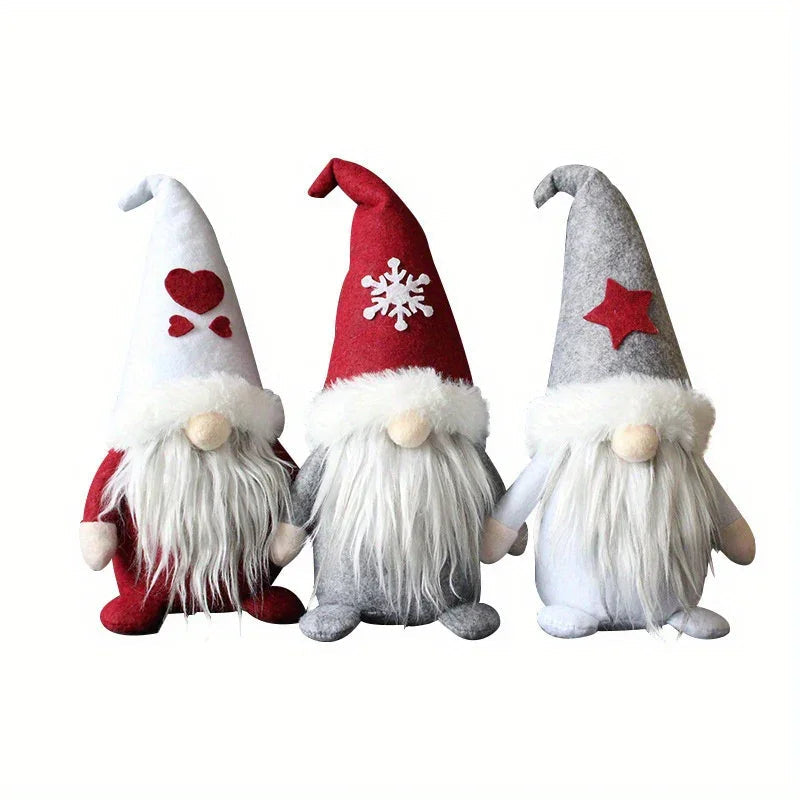 Handmade Ceramic Faceless Santa Gnome Figures
