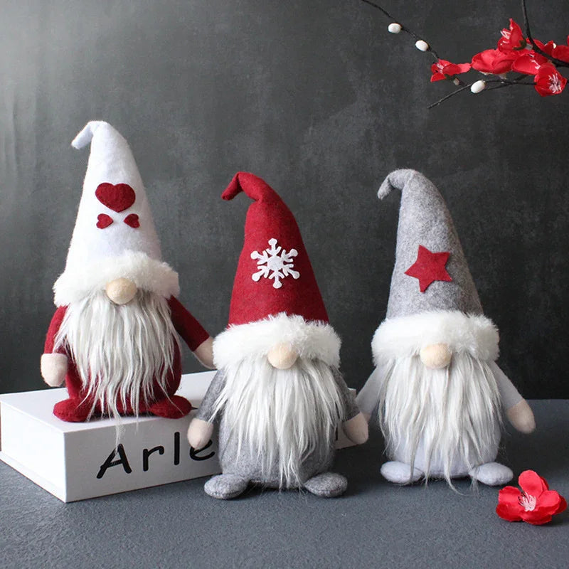 Handmade Ceramic Faceless Santa Gnome Figures