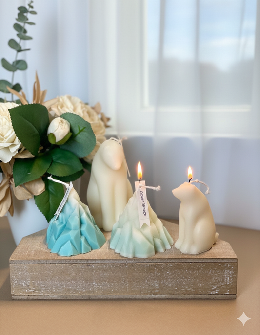 Handmade Iceberg Candle — Sculpted Elegance in Light