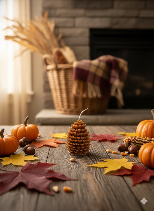 Handmade Pinecone Candle – Rustic Fall Décor