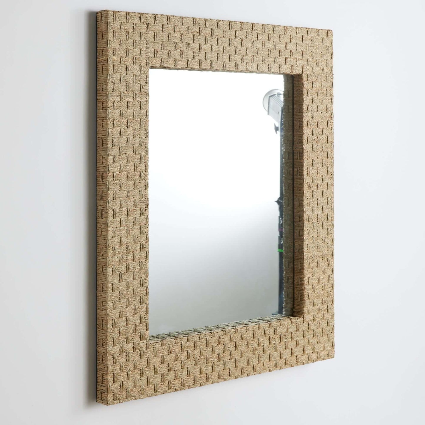 Handwoven Rectangle Water Grass Wall Mirror