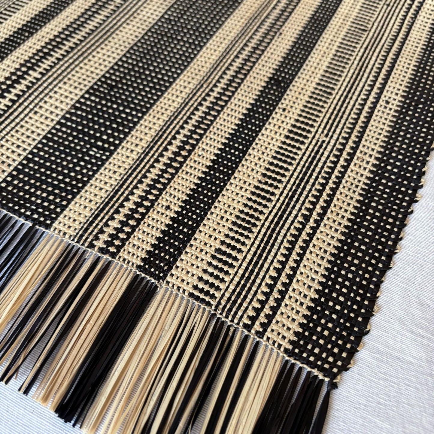 Raffia Placemat (Pair) - Handwoven Stripe