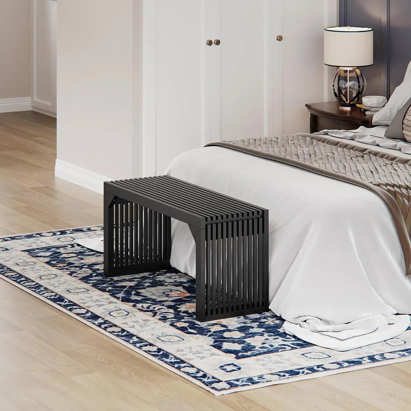 Hausvita HiKingQueens 35" Dining Bench, Indoor Wood Bench for Entryway,Living Room,Kitchen and Bedroom (Nature, Long Bench)