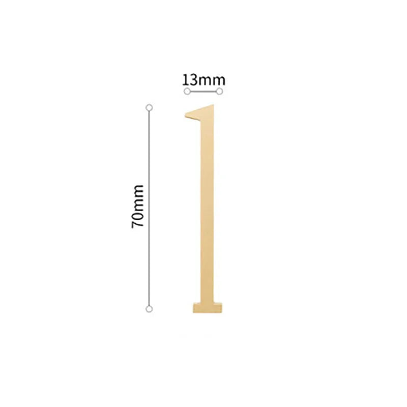 Golden Brass Door Numbers – Custom Decorative Wall Figures for Villas, Hotels, and Dormitories (5cm/7cm)