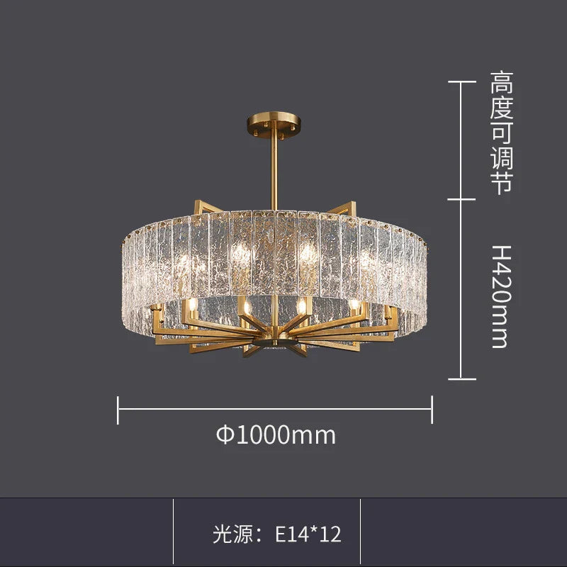 New Modern Glass Chandelier - Luxury Round Design with Creative Gold Accents for Stylish Home Illumination