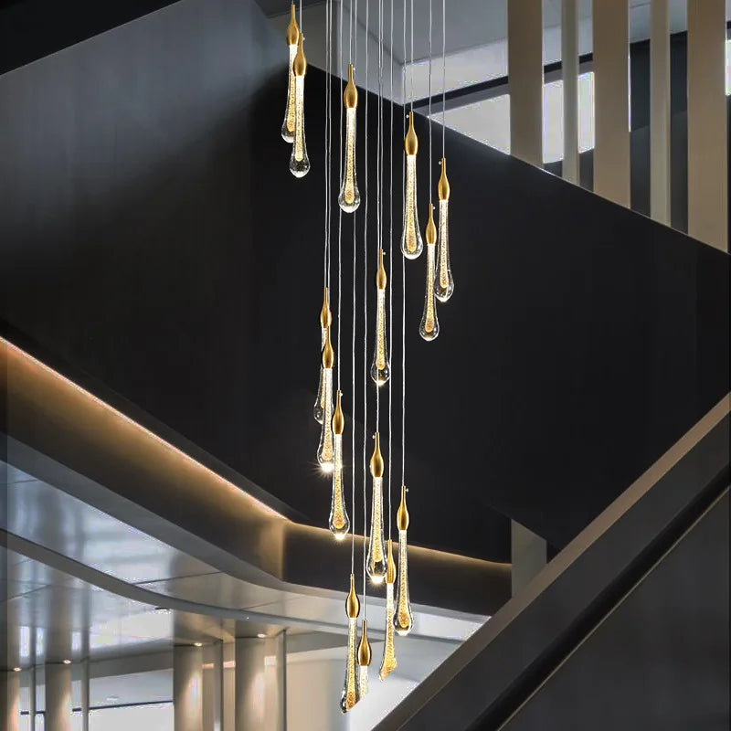 Elegant Postmodern Spiral Staircase Chandelier - A Creative Lighting Fixture for Bedrooms, Dining Rooms, and Villa Duplex Floors