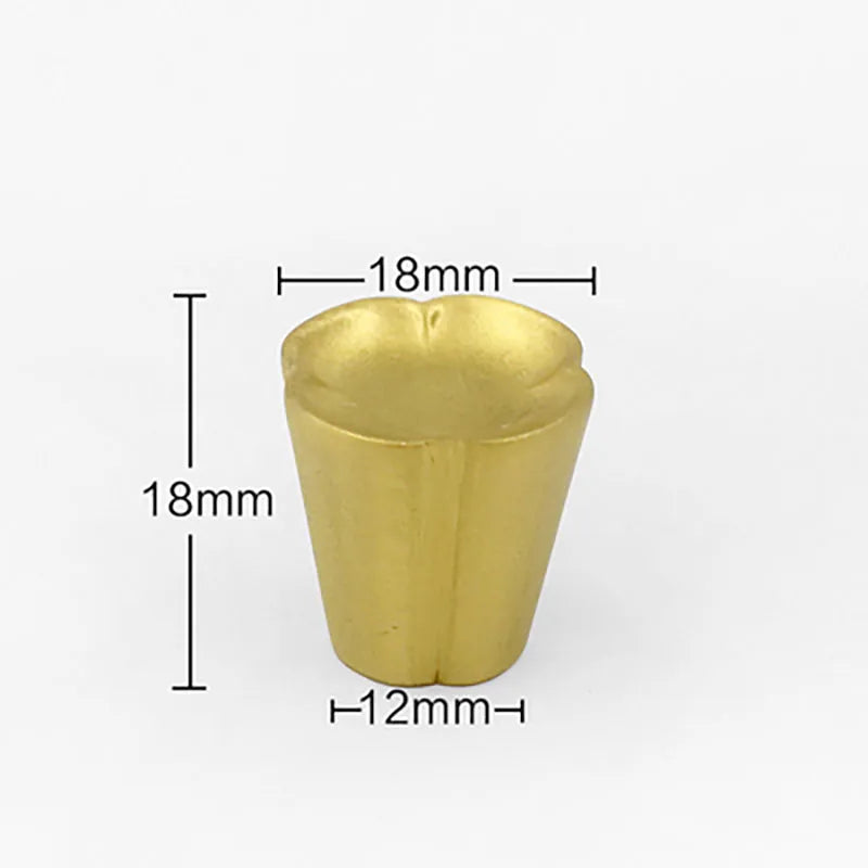Solid Brass Flower Cabinet Knobs – Single Hole Drawer Handles for Wardrobes and Dressers