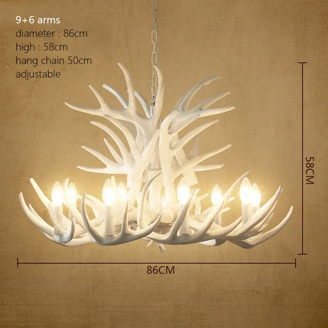 Rustic Antler Chandelier - Industrial Wind Lamps for Restaurant, Internet Cafe, and Hotel Decor