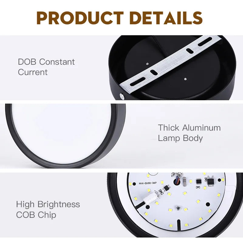 Ultra-Thin LED Spot Light Ceiling - Surface Mounted Ceiling Lamp (10W, 15W, 25W) for Stylish Living Room Ceiling Lighting