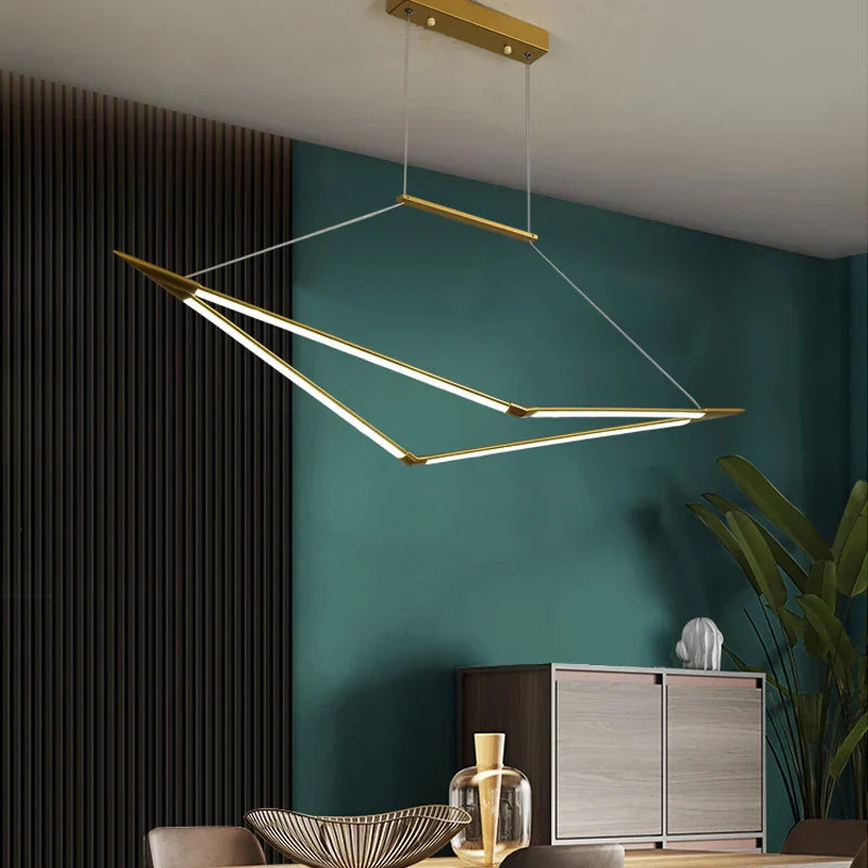 Contemporary RC+Dimmable Chandelier - Perfect for Living Rooms, Dining Rooms, and Kitchens in Black, White, or Gold Finish
