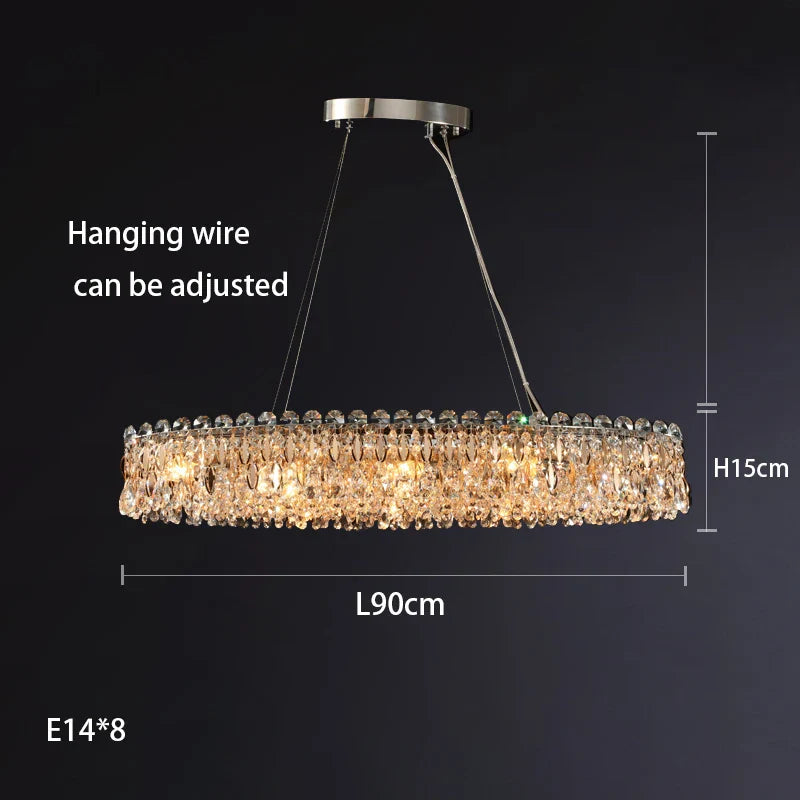 New Light Luxury K9 Crystal Chandelier - Chrome Elegance for Living, Dining, and Bedrooms